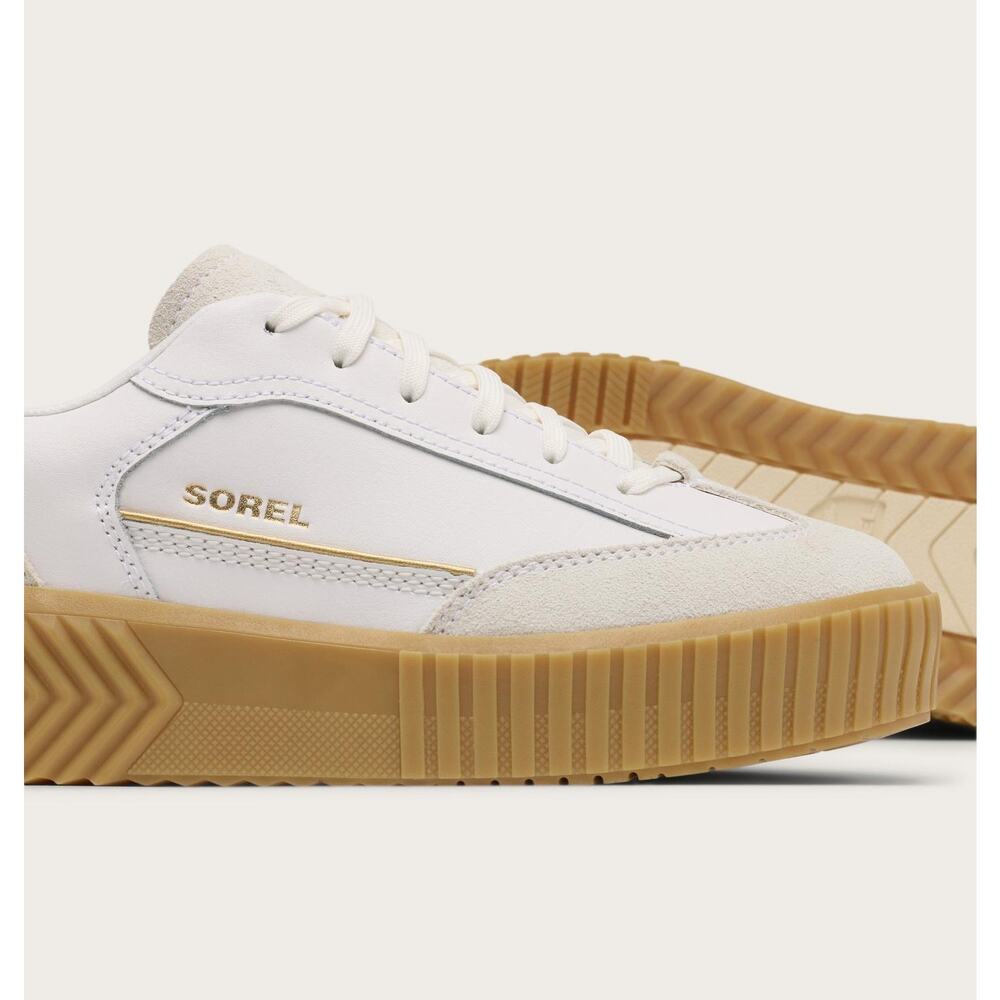 NEW Sorel Ona Ave T-Toe Sneaker Sea Salt Gum Platform Leather Retro Streetwear - Picture 5 of 16